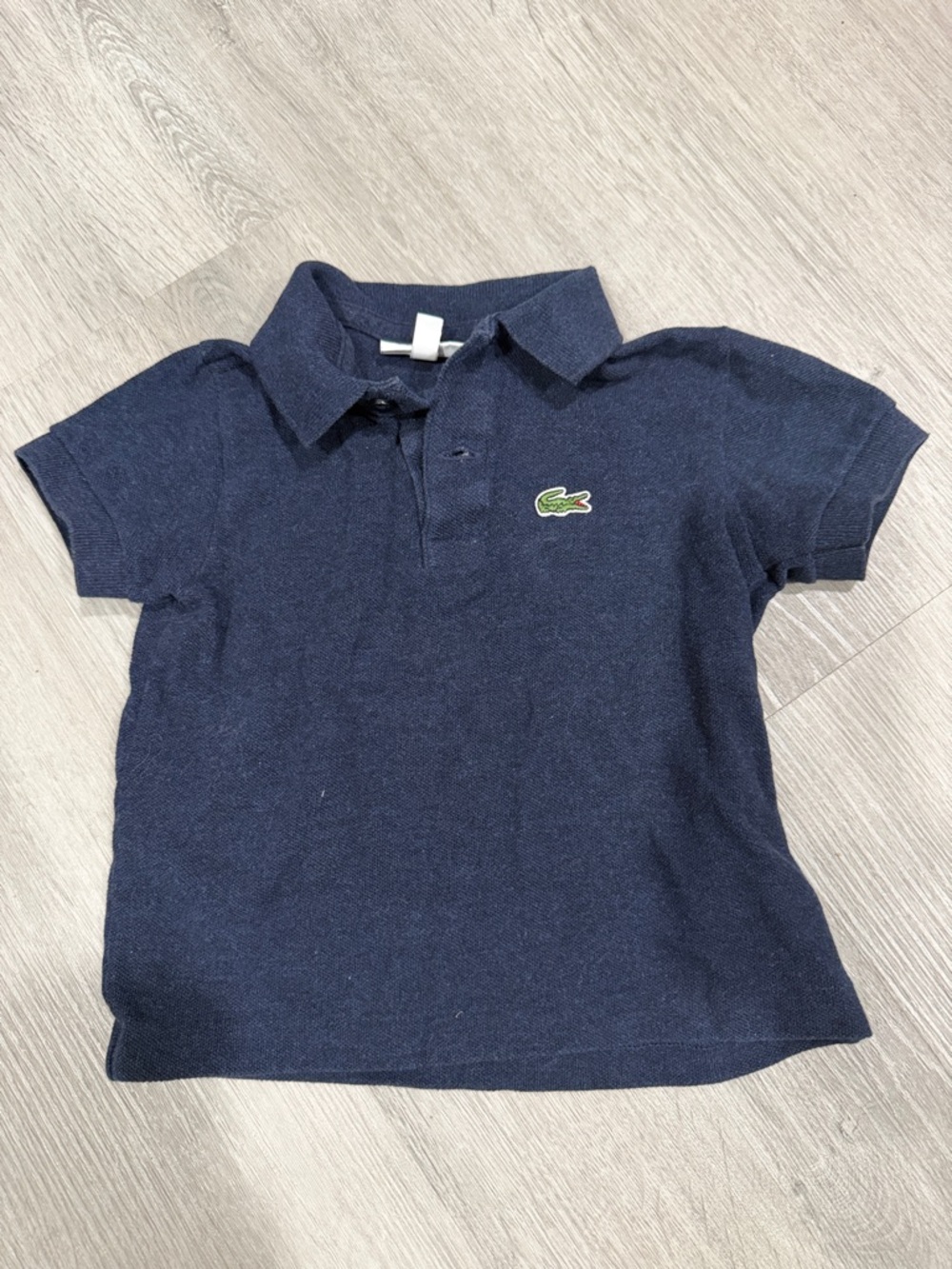 Lacoste Kids Navy Polo with Green Crocodile Logo